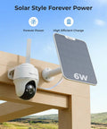 4K LTE Cellular Security Camera For Outdoor Use No WiFi Solar Powered 3G 4G Connectivity mounted on wooden beam