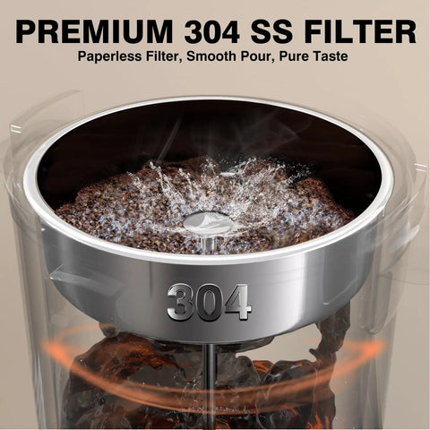 Stainless steel filter in Heavy Duty Commercial Coffee Urn With 110 Cup Capacity 12L Stainless Steel Beverage Dispenser