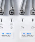 Ultimate M5 T Nut And Black Screw Kit For 6mm T Slot Aluminum Extrusion display with M5x8 and 10mm screws and washers