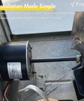 Installed RV Air Conditioner Fan Motor With Capacitor Replacement One Third Horsepower 115 Volt 1675 RPM Two Speed 60Hz