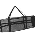 Large Mesh Sports Gear Bag For Gym And Outdoors, Breathable Storage Tote, shown empty with handles, for basketball, snorkel gear, and more.