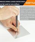 Using hammerless spring-loaded center punch from All-In-One 4 Piece Nail Setter Kit With Dual Head Nail Setter And Center Punch