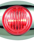 Front view of 3 Inch Sealed LED Marker Light Kit M3 Series with clear lens red, waterproof polycarbonate lens and housing.