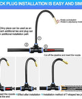 Illustration showing setup of Greenhouse Drip Irrigation Kit With 20 Brass 360 Degree Adjustable Nozzles, 65 Ft 1/2 Inch Tubing