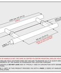 48 Inch Two Sided Modern Stainless Steel Front Door Pull Handle With Matte Black Finish diagram showing dimensions and features.