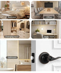 Heavy Duty Privacy Door Knobs 6 Pack In Oil Rubbed Bronze Wave Style Zinc Alloy Reversible Interior Door Levers scene view