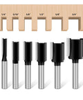 Double Fluted Straight Cut Router Bit Set With 1/4 Inch Shank 6 Piece Carbide Tipped Plunge Router Bits For Grooving And Milling
