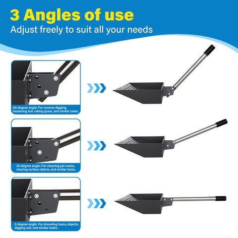 Two In One Chicken Poop Scooper And Rake With Adjustable Stainless Steel Handle For Coop Cleanup No Fuss Three Angles