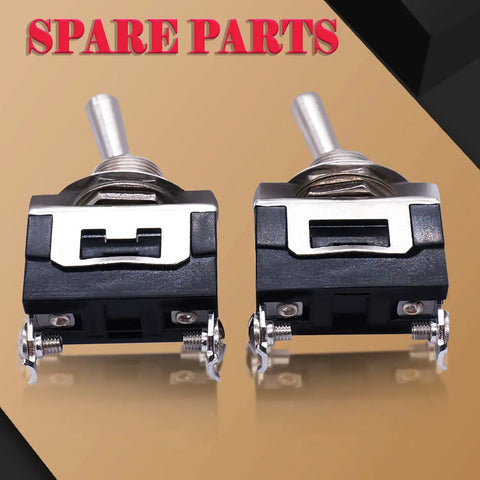 Two Three Pack Heavy Duty Toggle Switches 16A 250V AC SPST Two Pin Momentary On Off With Waterproof Metal Boot Cap Cover Model KL-B112MZ