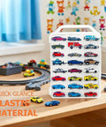 Double Sided 1:64 Scale Toy Car Storage Case With 48 Slots Clear Organizer And Easy Grab Handles for die-cast cars