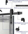 Built Tough Frosted Glass Barn Door 48 By 96 Inches With Heavy Duty Eight Foot Sliding Track Hardware Kit In Gray showing components.