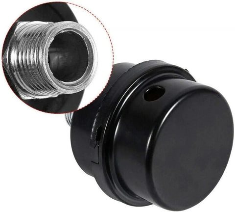 Durable Metal Air Compressor Silencer Filter Replacement With 20mm Thread And One Half Inch NPT Fit, black cylindrical design