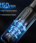 Close-up of 4V Cordless Electric Screwdriver Kit with USB C Charge 250 RPM High Power Motor showing internal mechanics and LED light