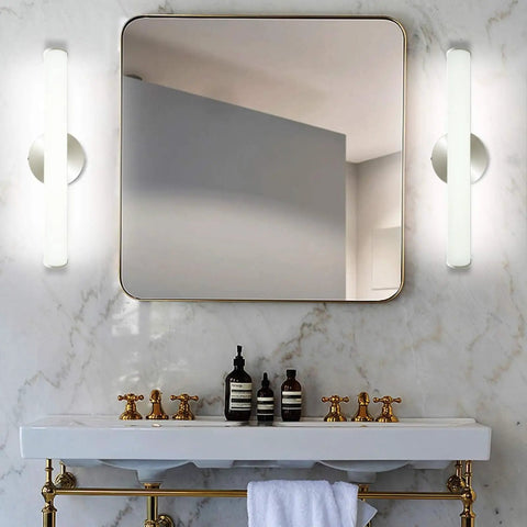 LED Vanity Light 12W 1200LM for Bathroom Mirror Makeup Front Wall Fixture 4000K Natural White Slim 17.3 Inch next to mirror