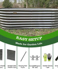 Deep Root Raised Garden Bed Kit 8x4x2 Feet Galvanized Oval Metal Planter 24 Inch Tall Built Tough Bottomless 478 Gallon Capacity Quartz Grey