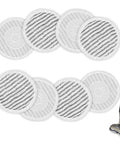 Eight Pack Replacement Steam Mop Pads Compatible With S8201 S8001 S7001 S7201 S7000 S7005 S7020 S7001C displayed near steam mop
