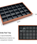 Super Dope 24 Grid Jewelry Organizer Tray Designed For Keeping Necklaces Rings Bracelets Makeup Brushes Keys And Wallets Securely Tucked Away Daily, 35cm wood tray.
