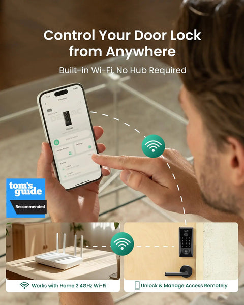Hassle Free Wifi Enabled Fingerprint Smart Keypad Door Lock With Smooth Sailing App Control And Instant Push Alerts For Stress Free Home Entry Without Monthly Subscriptions