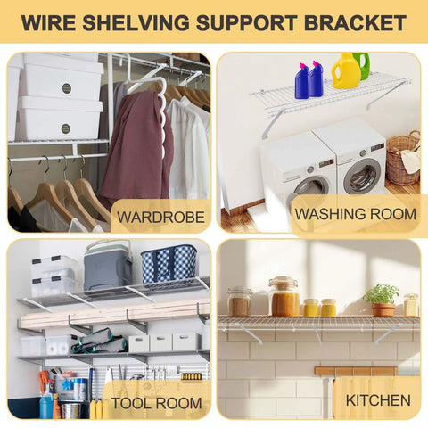 6 Piece 12 Inch Wire Shelf Brackets White Closet Support Hardware Total Game Changer With Straight Up Sturdy Triangle Frame That Stops Sagging Nonsense Included Wall Anchors Premium Metal Hidden Brackets Home Organization