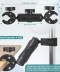 Double Clamp Umbrella Camera Pole With 360 Degree Ball Head And Magic Socket Arm All In One Clamp Holder dimensions and usage