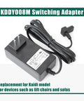 Replacement 29V 2A Switching Power Supply Adapter For Your Recliner Sofa Lift Chairs 2 Pin Connector With 90 Degree Plug, KDDY008M