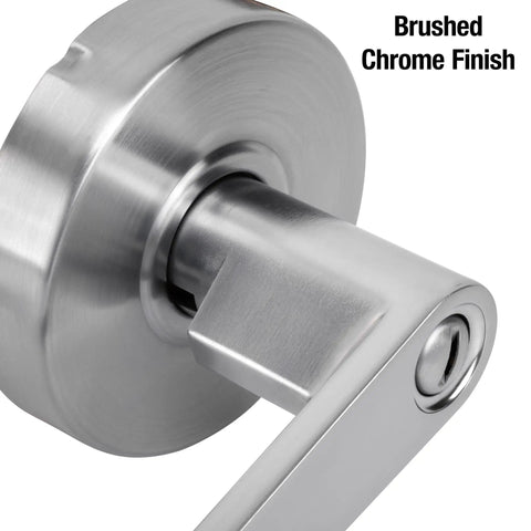 Privacy Door Lock With Lever Handle For Commercial Interiors Brushed Chrome Finish close-up