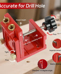 Heavy Duty Aluminum Adjustable Pocket Hole Jig Kit With Laser Engraved Inch And Metric Scales for easy height adjustment and clamping.