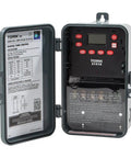 Front view of EWZ Series Multipurpose Astronomic Timer in open Noryl enclosure for home and office automation