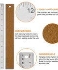 Workhorse Stainless Steel Ruler With Non Slip Cork Back Dual Inches And Centimeters Scale for drafting and architecture close-up