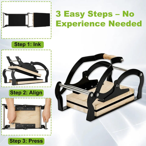 A4 Manual Lever Linocut Printing Press For 25mm Thick Blocks Even Pressure Across Large Formats Reinforced Frame Smooth Rubber Roller