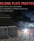Beginner Welding Practice Kit With Six Welding Coupons And Plate Set, steel plates in welding demonstration with sparks