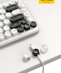 8 Pack Cord Organizer With 1s Spring Lock Cable Clips for Desk Nightstand Car and Office Use with black and white keys and cable