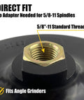 Close-up of 7 Inch Hook And Loop Backing Pad For Angle Grinders And Polishers Pro Grade Rigid Low Profile Sanding Pad 5/8-11 Thread.