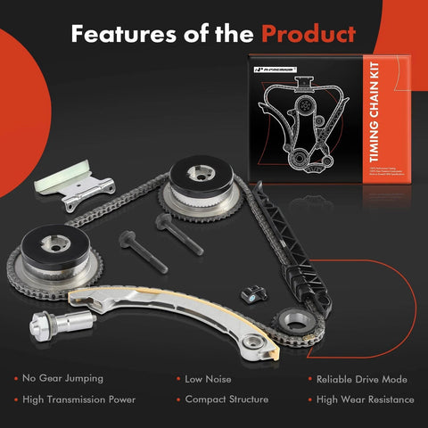 Engine Timing Chain Kit With VVT Sprocket And Tensioner For DOHC 4 Cylinder 2.2L 2.4L Fits Chevy GMC Pontiac Buick Equinox