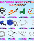 Backyard Zipline Kit For Kids And Adults With Stainless Steel Spring Brake, Cable Tensioning Kit, Harness, Protectors, Accessories