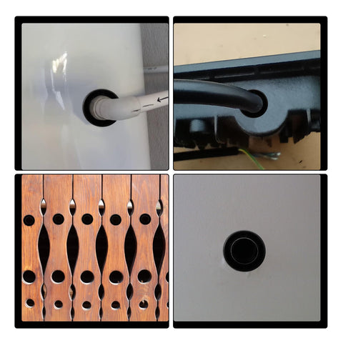 Top Hat Silicone Grommets Five Pack For One And A Half Inch Drill Holes sealing wires and cables in various surfaces
