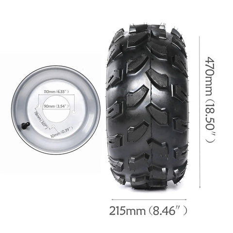 Tire and wheel dimensions for 32 Inch Live Axle Kit With Steering And Four Wheels For Drift Trikes ATVs Quads Golf Carts And Buggy Builds