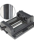 Pro Grade 6 Inch Heavy Duty Low Profile Drill Press Vise with detailed view of sturdy steel thread for precision drilling.