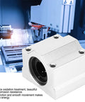 Rock Solid Aluminum Alloy Linear Motion Ball Bearing Slide Block Runs Like A Charm With Low Friction Design For Heavy Duty Construction Sites and Pro Grade Industrial Projects, showing CNC machined aluminum block in use.