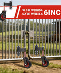 6 Inch Heavy Duty Gate Wheel With 500 Lbs Capacity For Metal Tube And Wooden Gates 360 Degree Swivel Spring Loaded