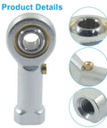 Two Pack Rod End Bearing PHSB4 With 1/4 Inch Bore And 1/4-28 Right Hand Thread Self Lubricating Ball Joint Jam Nut Included close-up steel rod end bearing