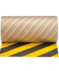 Slip-Resistant General Purpose Tape With Black Yellow Stripe, 2 In By 60 Ft, roll showing adhesive backing and striped pattern