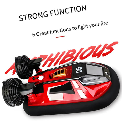Beginner Friendly Remote Control Hovercraft Boat Amphibious RC Watercraft With Dual Motors 15KMH Speed Walking On Ice And Land 4WD