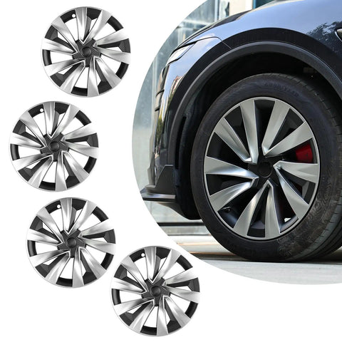 Ride Ready 4 Piece Wheel Covers For Tesla Model Y Juniper 19 Inch Killer Spiral Aero Hubcaps Heavy Duty Wheel Protectors on car