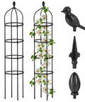 Built Tough Obelisk Trellis For Climbing Plants Outdoor 6 Ft Tall Round Plant Support For Pots Rustproof Metal With Plastic Coating Easy Setup For Clematis Jasmine Roses Vine Growth