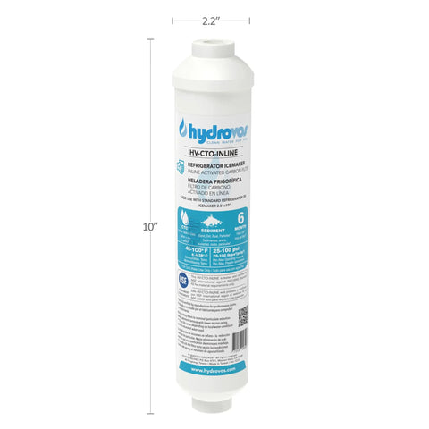 Inline Water Filter For Ice Makers Fridges Dishwashers And RO Setups With One Quarter Inch FPT Threaded Connection NSF Certified