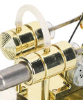 Close-up of Stirling Engine Model For Kids And Students With Brushed Stainless Steel Base Easy Assembly Science Toy For Classroom Experiments