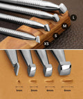 Leather Beveler Stamp Set for Leather Crafting Pro Grade Smooth Beveling Tools 304 Stainless Steel Stamps DIY Carving Kit 4 Pcs close-up