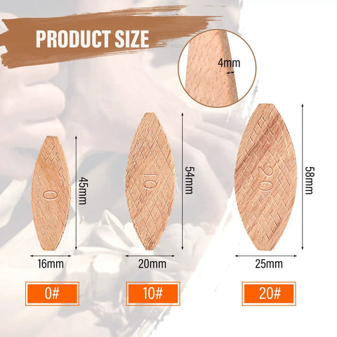 Beechwood Wood Joiner Biscuits Mixed Sizes Zero Ten Twenty Three Hundred Piece Knockout Kit For Tight Furniture Framing And Hella Sturdy Slick Woodworking Joints Pro Grade