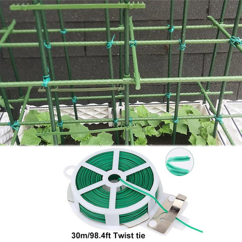 All In One Garden Trellis Kit With Plant Clips And Stake Connectors, showing plant ties for medium-sized trellis setup